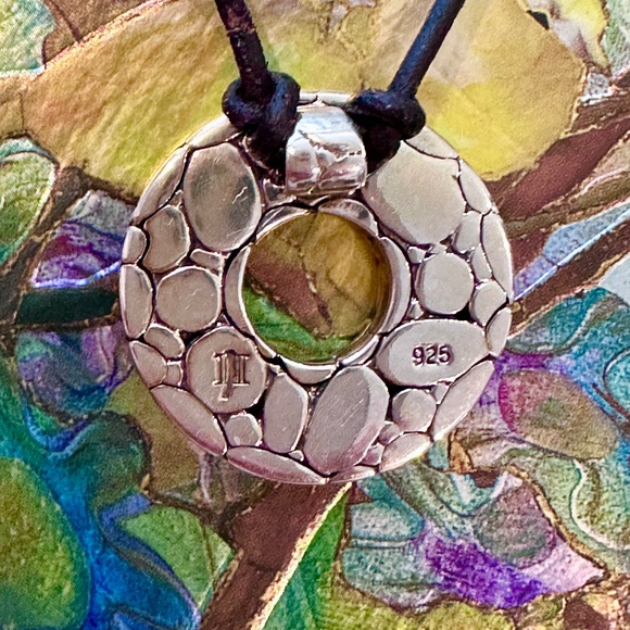 John Hardy Kali Sterling Silver Adjustable Leather Necklace - Picture 2 of 15